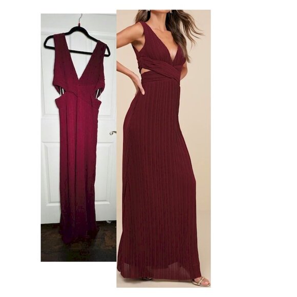 Lulu's Burgundy Maxi Dress - Picture 1 of 12